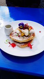 Close-up of served cake on plate