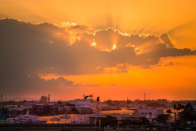 Sun shining through clouds