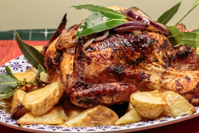 Close-up of food in plate