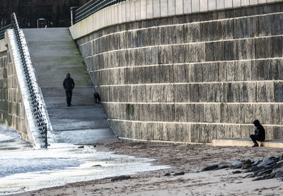 People walking on staircase