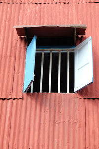 Low angle view of window on building