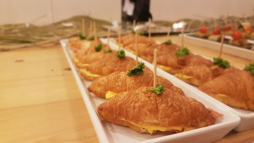 Close-up of served food in plate