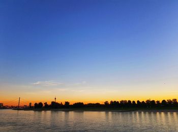 View of city at sunset