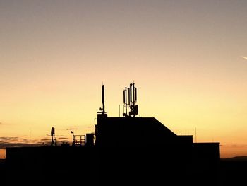 Construction site at sunset