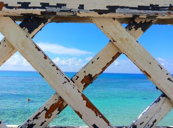 Scenic view of sea against blue sky