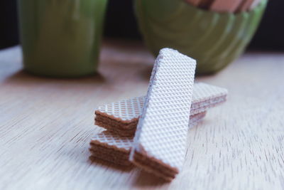 Close-up of bread on table