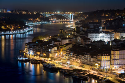 Illuminated city at night