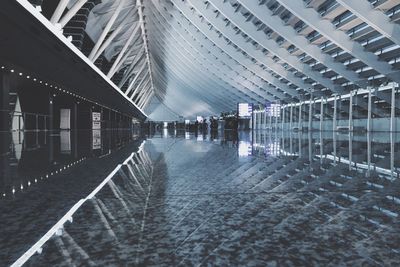 Roof reflection on tiled floor at taiwan taoyuan international airport