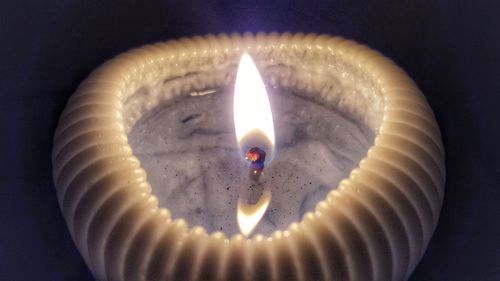 Close-up of lit candle