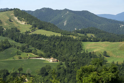 Scenic view of landscape and mountains