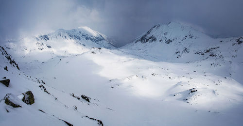 Scenic view of snow covered landscape