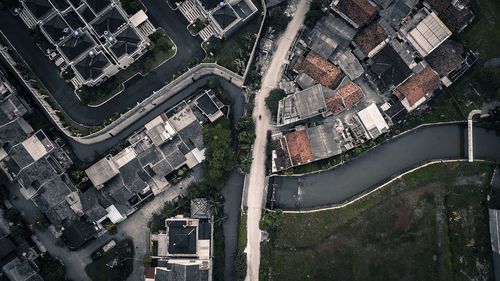 High angle view of cityscape