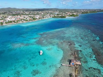 High angle view of sea