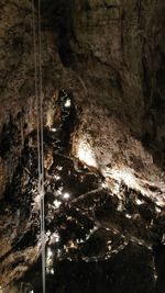 Close-up of rock formation in cave