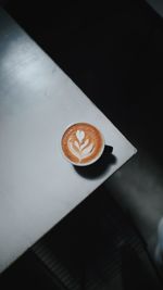 High angle view of coffee on table