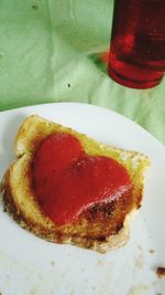 High angle view of breakfast in plate