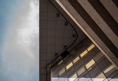 Low angle view of modern building against sky