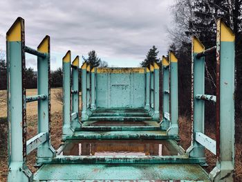 Metallic structure against sky