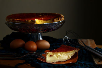 Close-up of cake on table