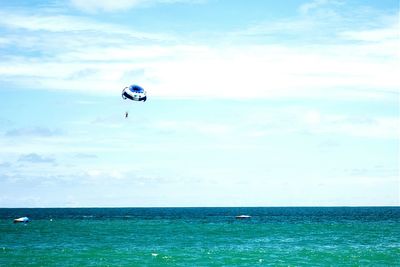 Boat sailing in sea