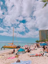 Group of people on beach