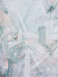High angle view of broken glass