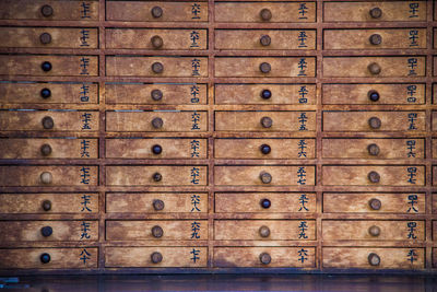 Full frame shot of old books