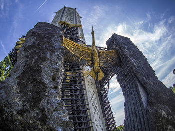 Low angle view of historical building against cloudy sky