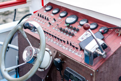 High angle view of telephone booth