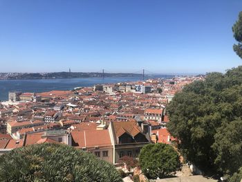 The beutifull skyline of lisbon portugal in the summer of 2021