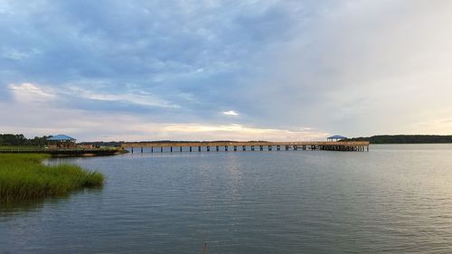 Scenic view of river against sky