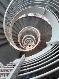 Directly below shot of spiral staircase