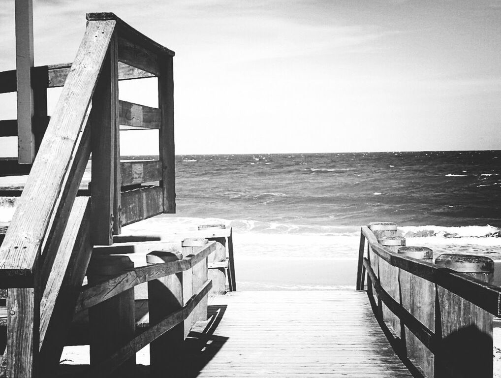 VIEW OF PIER ON SEA