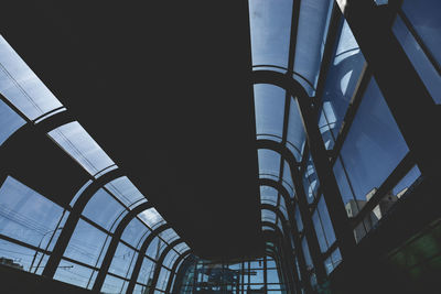 Low angle view of skylight in building