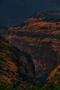 Scenic view of rocky mountains