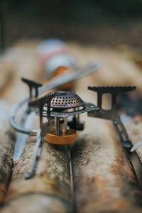 Close-up of old machine part