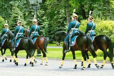 Group of people riding horses