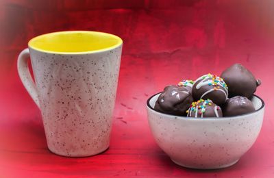 Close-up of dessert on table