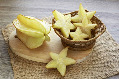 Close-up of fruits on table