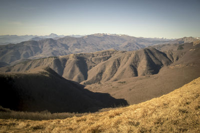 Scenic view of mountains against sky