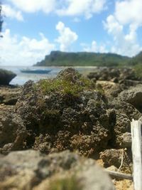 Rock formations on hill