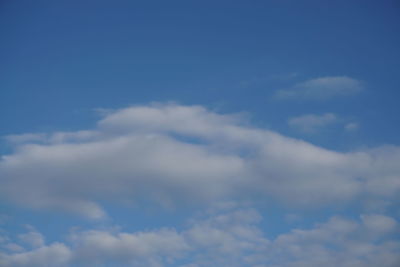 Low angle view of clouds in blue sky
