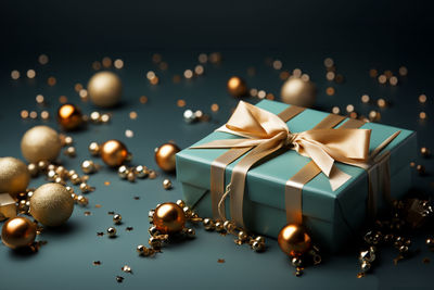 Christmas decorations on table