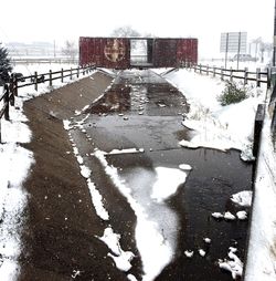 View of snow covered road