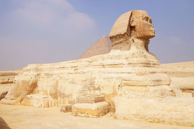 Low angle view of rock formations