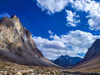 Panoramic view of mountains against sky