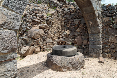 View of stone wall