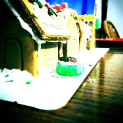 Close-up of cake on table