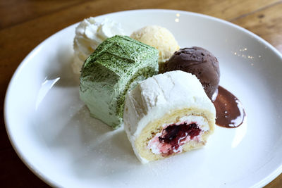 Close-up of ice cream in plate