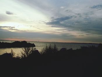 Scenic view of sea at sunset